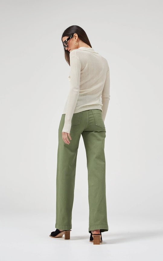 Willow Wide Leg  Jeans - Natural Olive